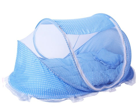 Portable Netted Baby Bed With Pillow Included