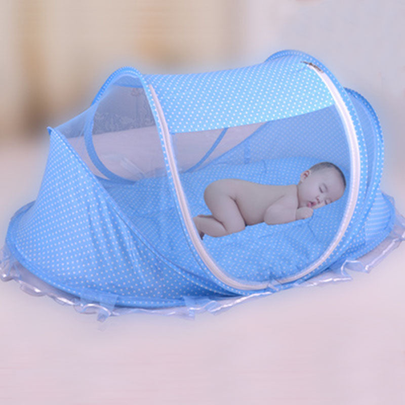 Portable Netted Baby Bed With Pillow Included