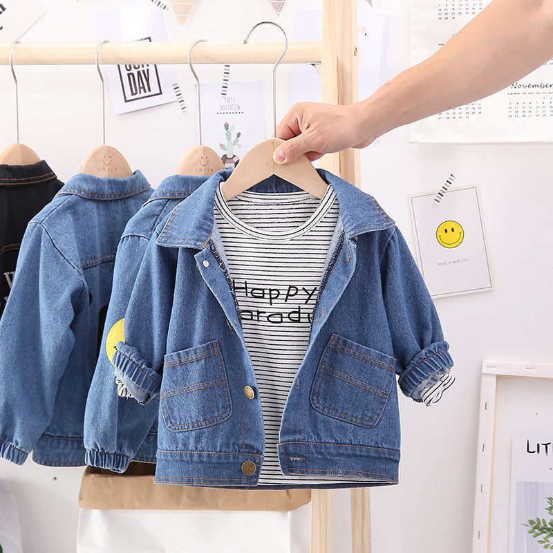 Boys Printed Denim Jacket