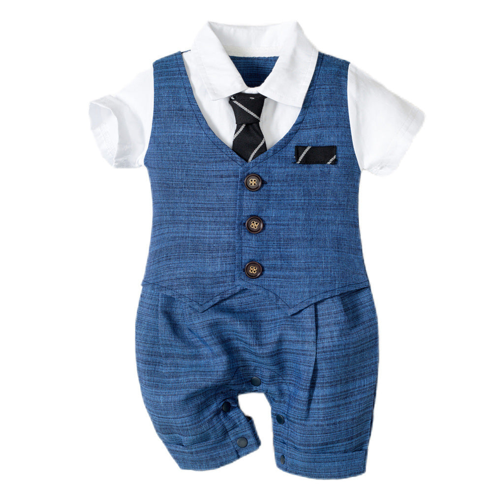 New Baby Boy Blue Tuxedo Set