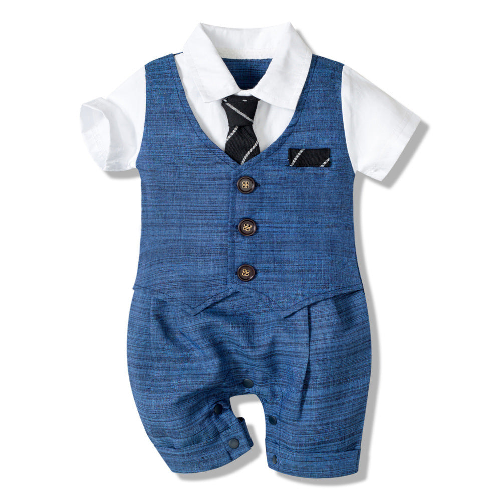 New Baby Boy Blue Tuxedo Set