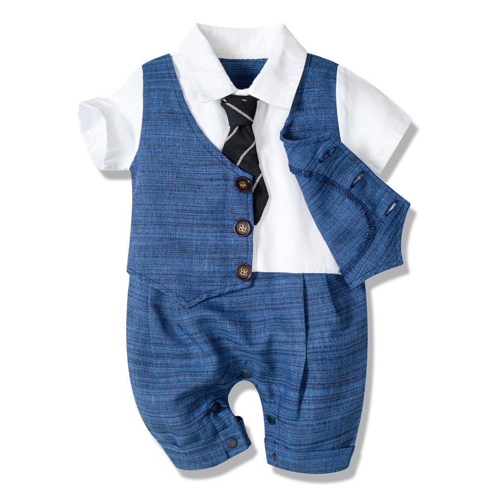 New Baby Boy Blue Tuxedo Set