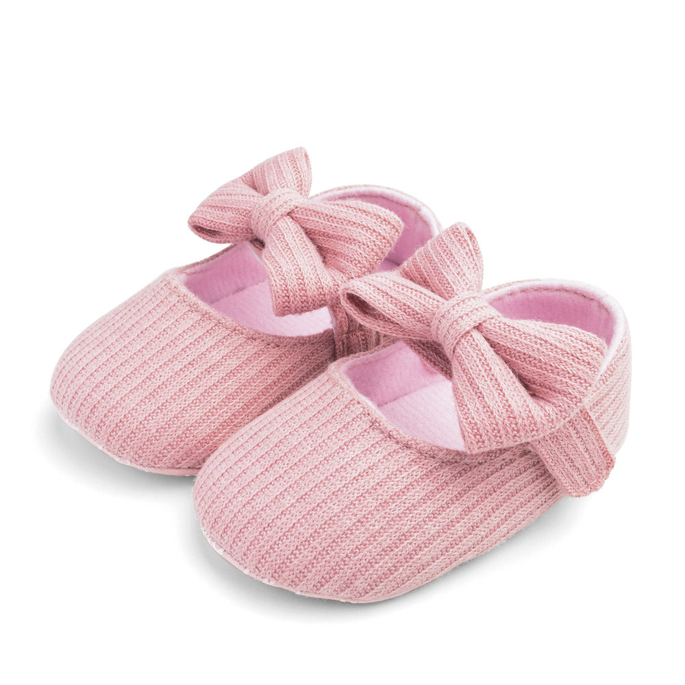 Wool Flower Baby Walking Shoes With Soft Soles