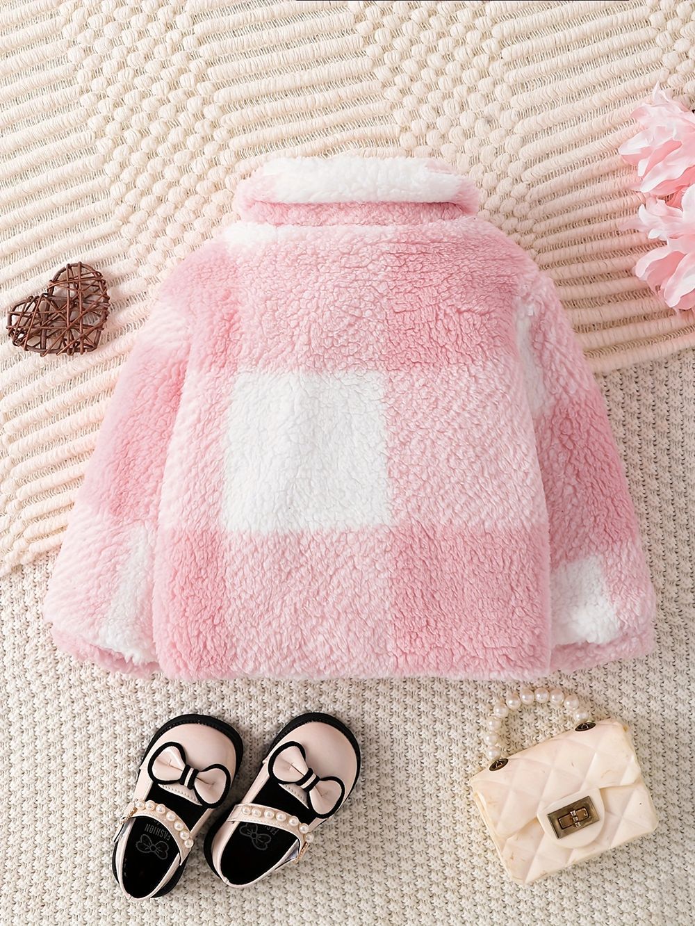 Baby Girls Pink Plaid Cotton Jacket