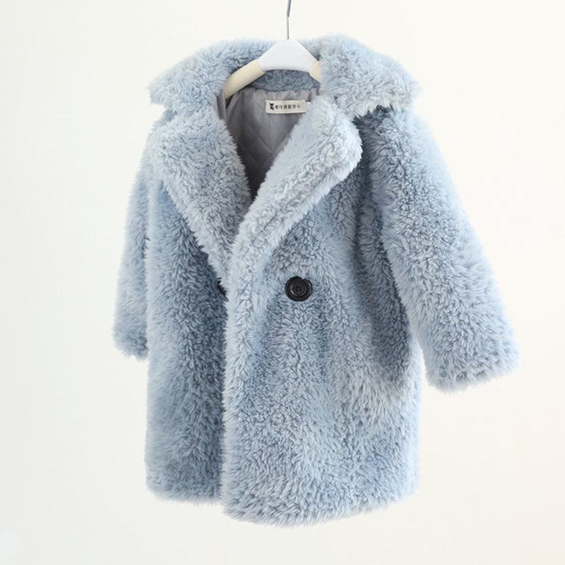 Children's Cashmere Fur Coat With Satin Interior