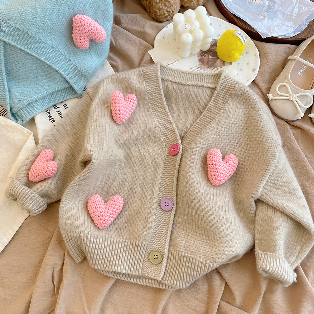 Children's Baby Wool Love Coat