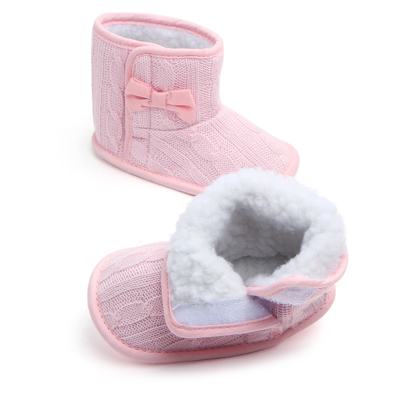 Wool Knitted Winter Bow Baby Boots