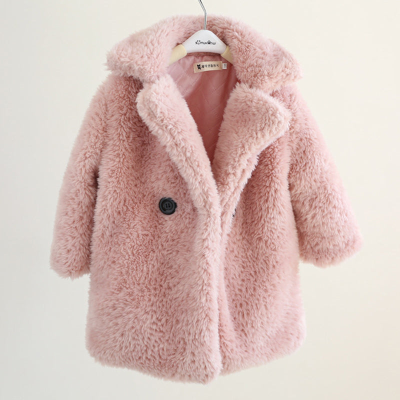 Children's Cashmere Fur Coat With Satin Interior