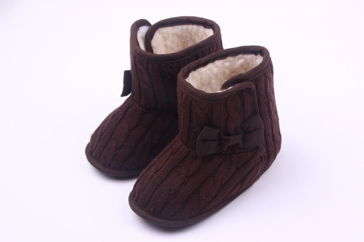 Wool Knitted Winter Bow Baby Boots