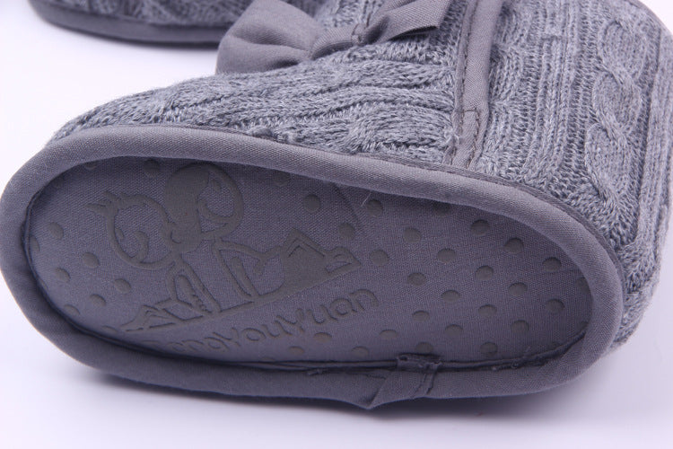Wool Knitted Winter Bow Baby Boots