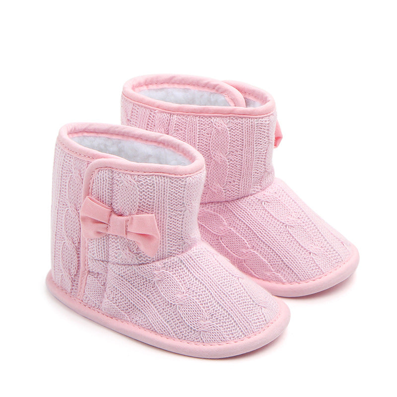 Wool Knitted Winter Bow Baby Boots