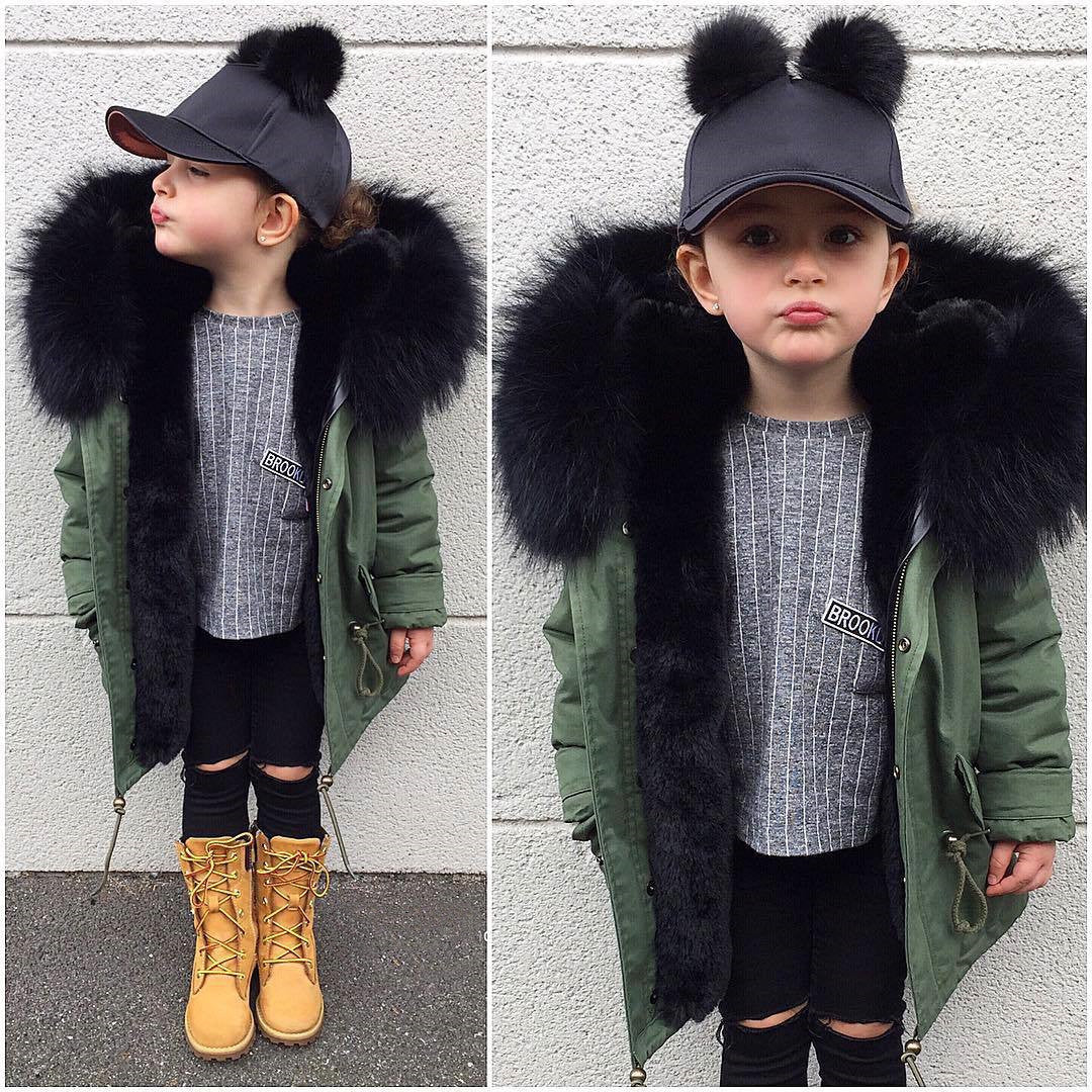 Thick Children's Faux Fur Coat
