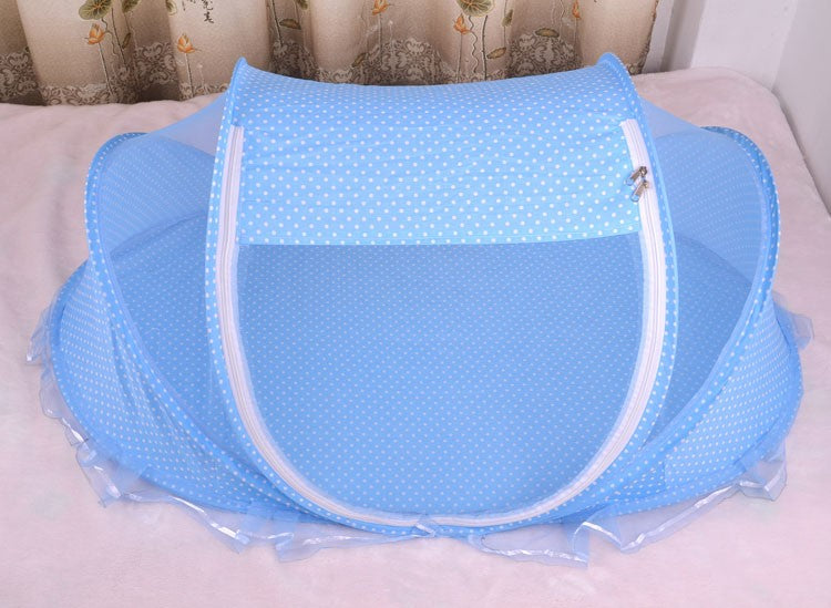 Portable Netted Baby Bed With Pillow Included