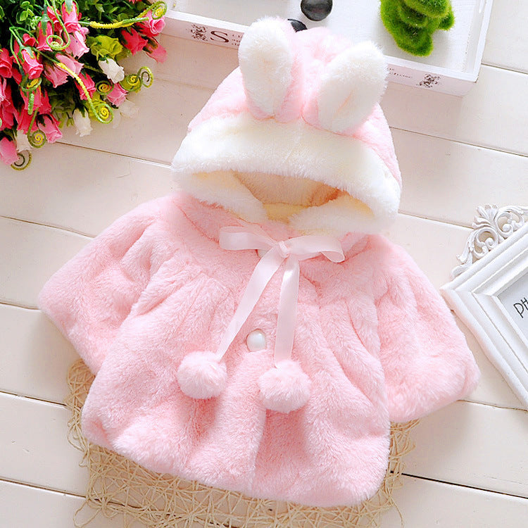 Baby Girl Baby Pink Fur Coat For Infant/Todller