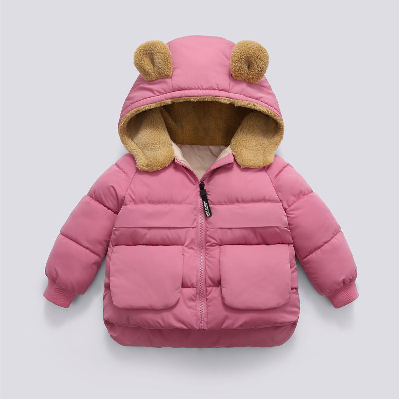 Children's Winter Short Thick Hooded Warm Jacket