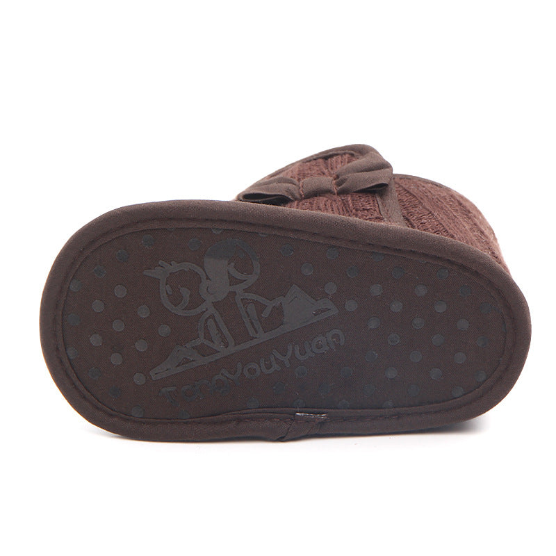 Wool Knitted Winter Bow Baby Boots