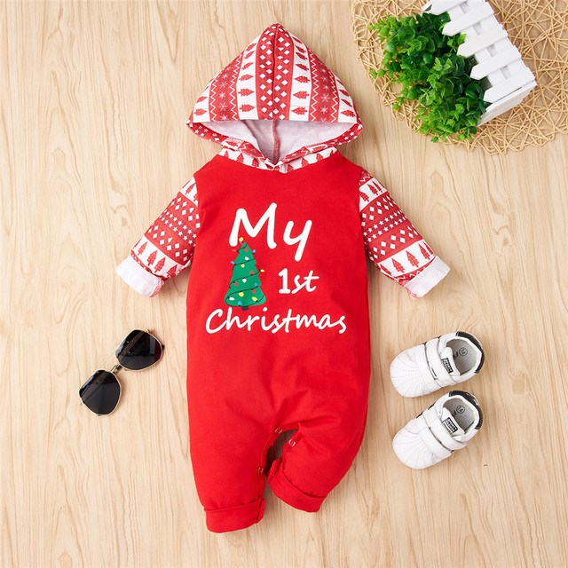 Baby 1st Christmas Kids Romper Jumpsuit 0-3Y