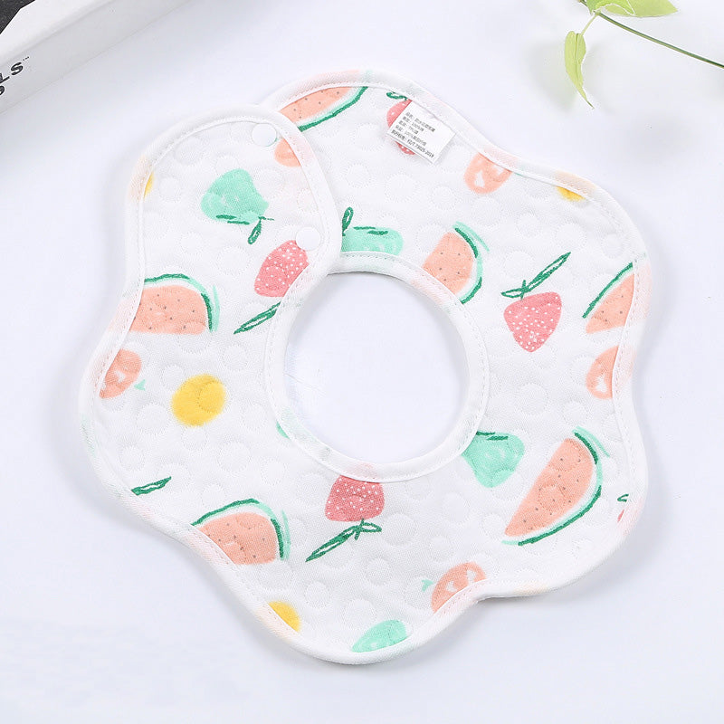 Baby Petal Waterproof Bib Saliva Towel Soft Cotton