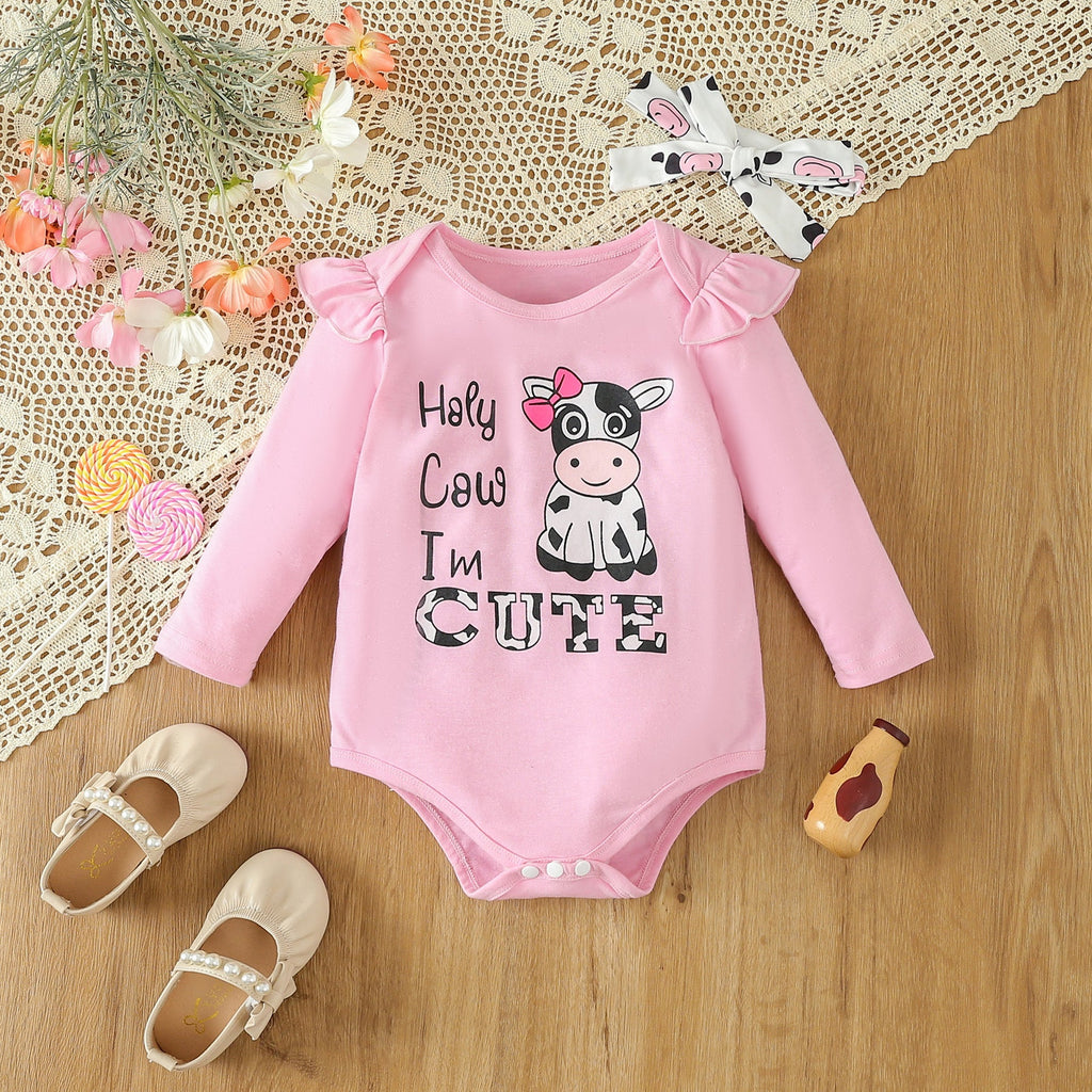 Infant Toddler Girls "Holy Cow I’m Cute" 2-Piece Outfit Set – Adorable