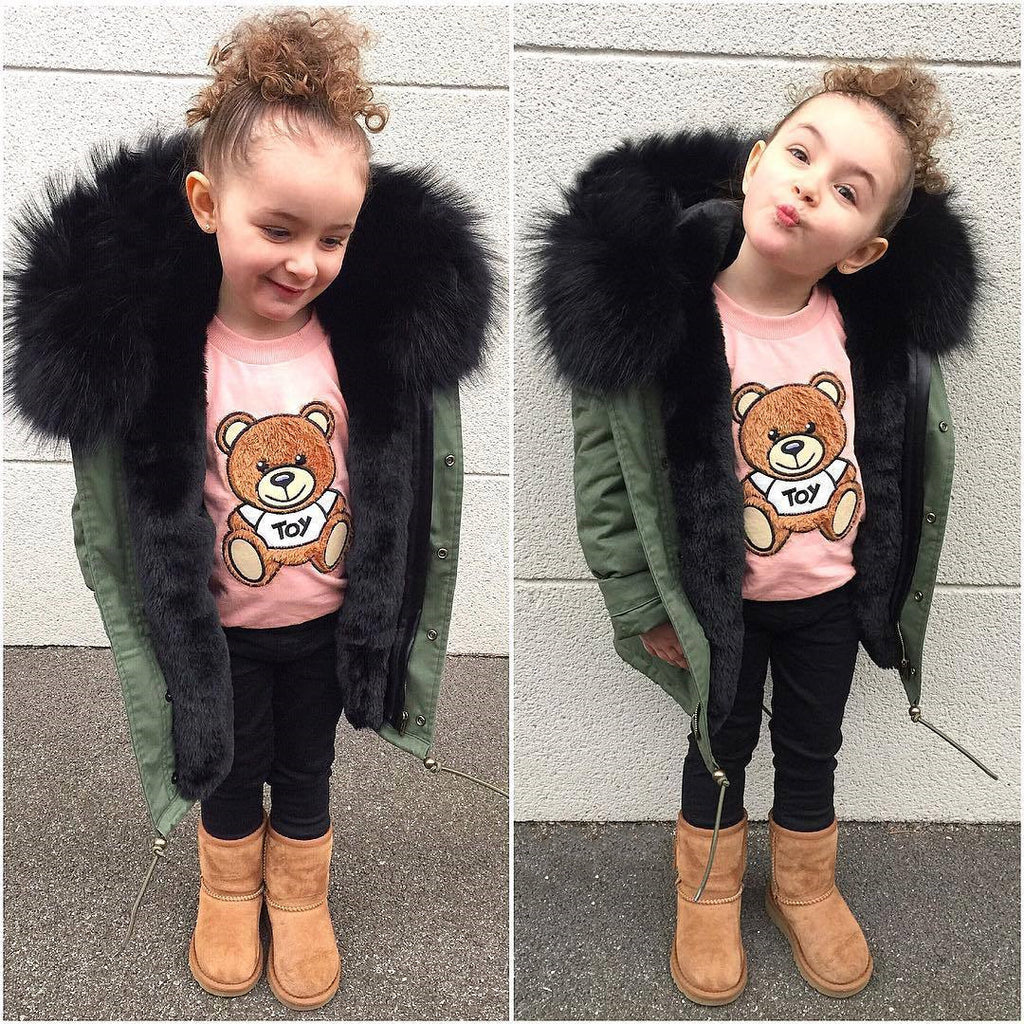 Thick Children's Faux Fur Coat