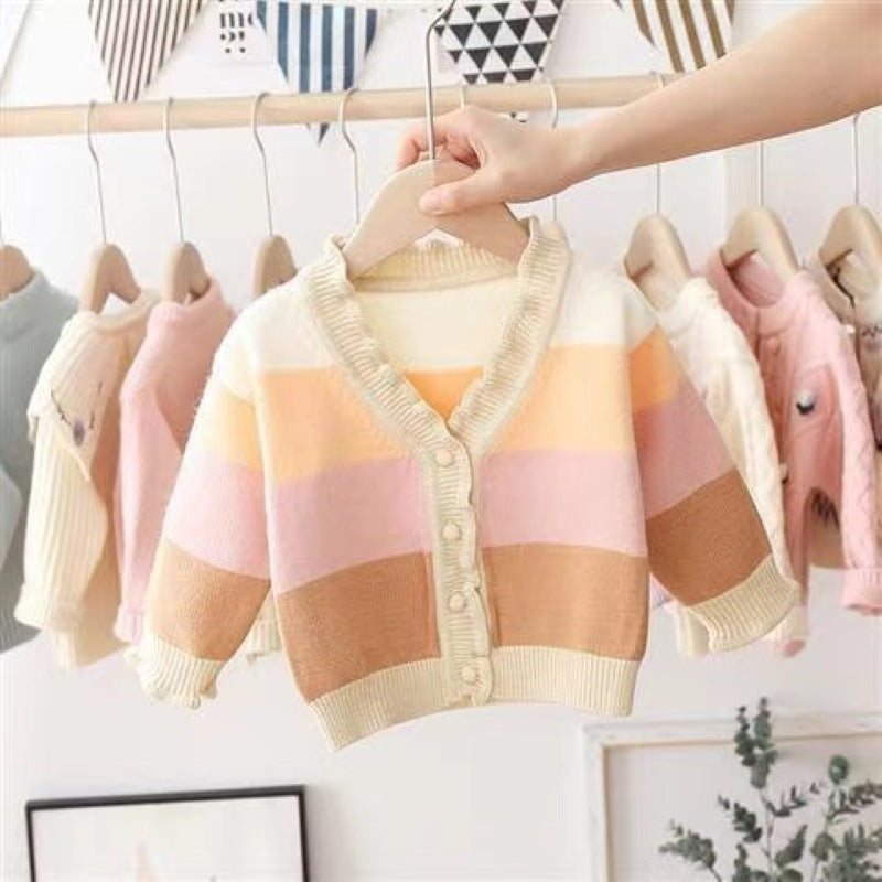 Autumn Knitted Cardigan Baby Sweater Top