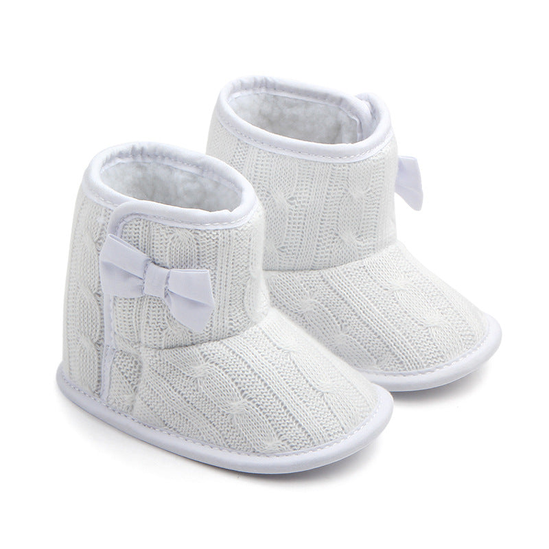 Wool Knitted Winter Bow Baby Boots