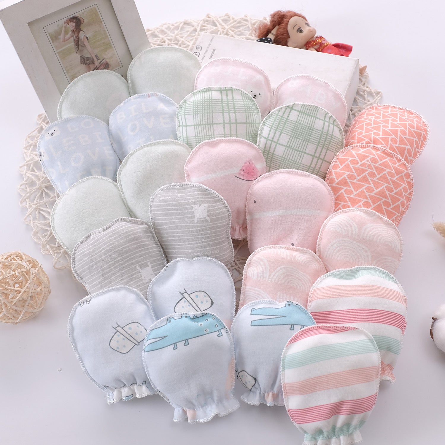 Baby Anti-scratch Cotton Protective Face Gloves