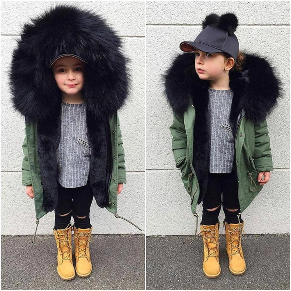 Thick Children's Faux Fur Coat