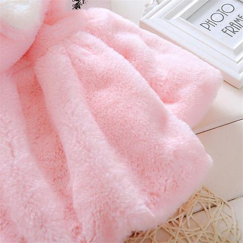 Baby Girl Baby Pink Fur Coat For Infant/Todller