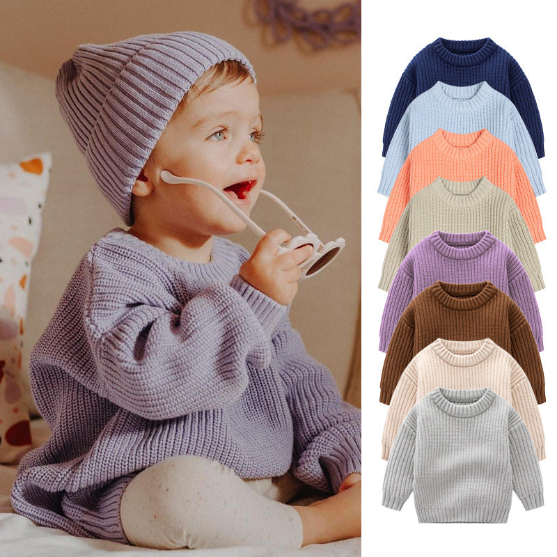 Baby Boys & Girls Children Autumn And Winter Loose Knitted Coat Sweater