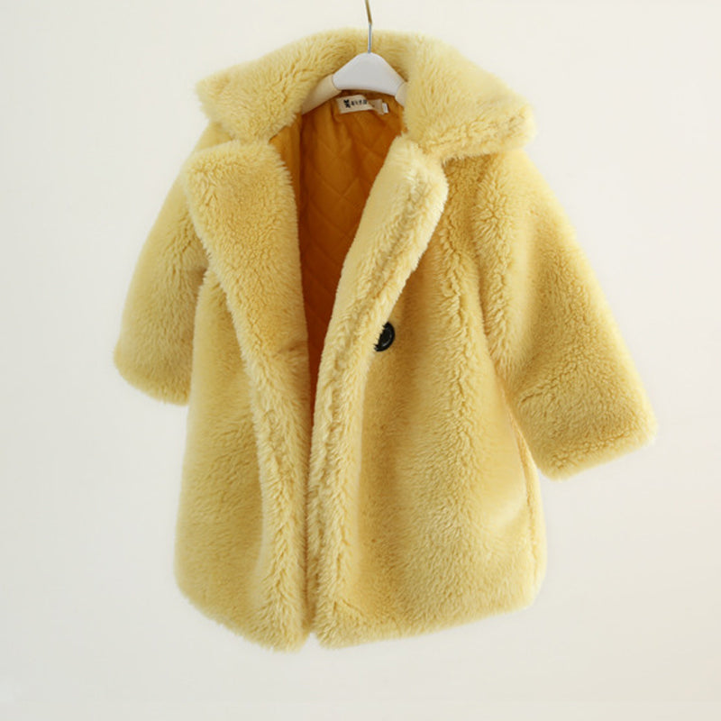 Children's Cashmere Fur Coat With Satin Interior