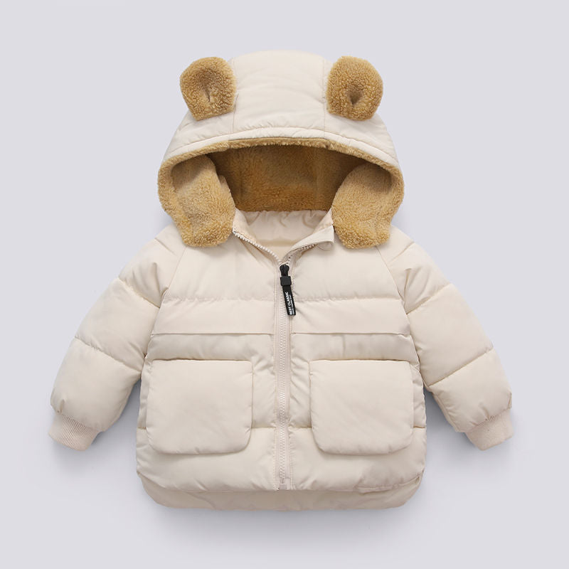Children's Winter Short Thick Hooded Warm Jacket