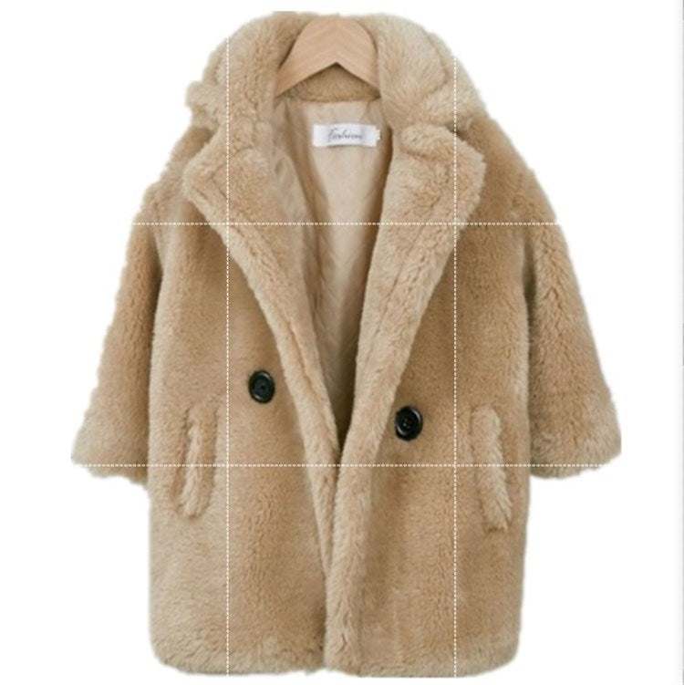 Children's Cashmere Fur Coat With Satin Interior