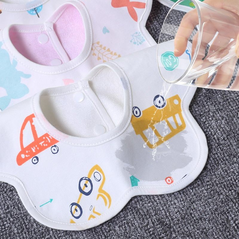 Baby Petal Waterproof Bib Saliva Towel Soft Cotton