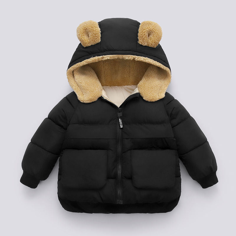 Children's Winter Short Thick Hooded Warm Jacket