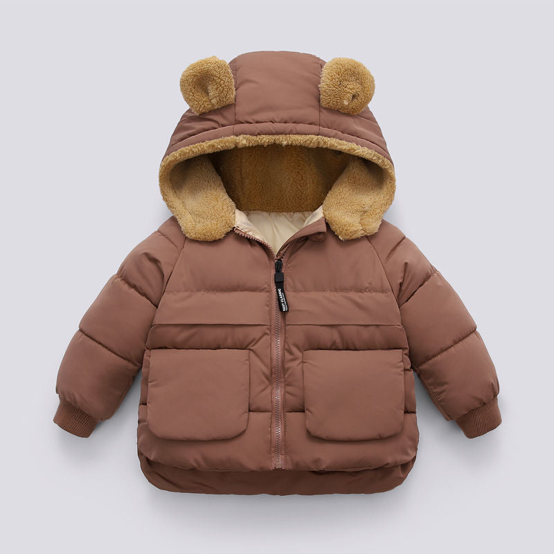 Children's Winter Short Thick Hooded Warm Jacket