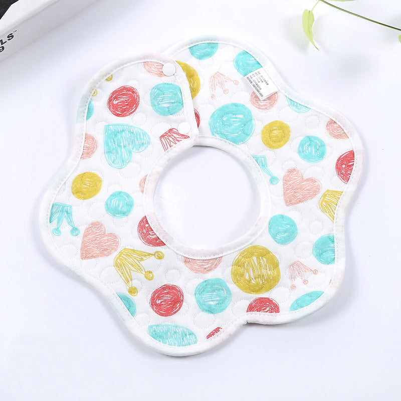 Baby Petal Waterproof Bib Saliva Towel Soft Cotton