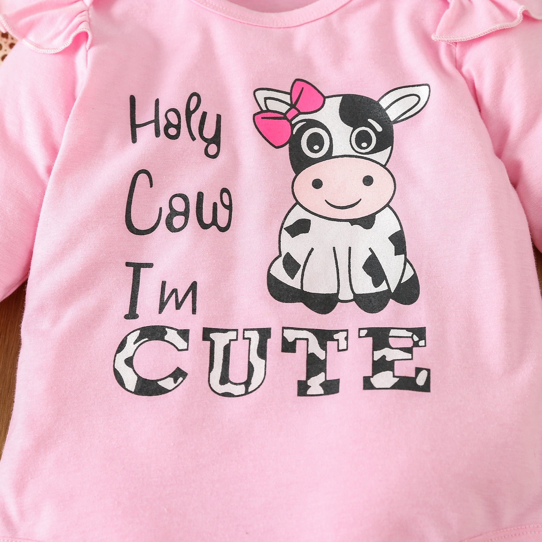 Infant Toddler Girls "Holy Cow I’m Cute" 2-Piece Outfit Set – Adorable
