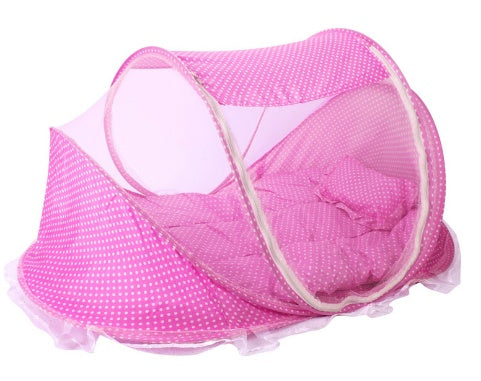 Portable Netted Baby Bed With Pillow Included