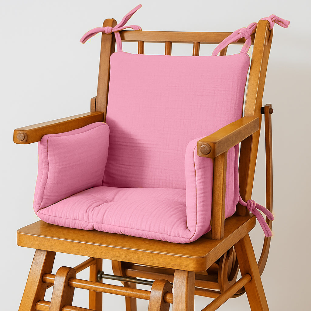 Cushion High Chair in Organic Cotton - Pink