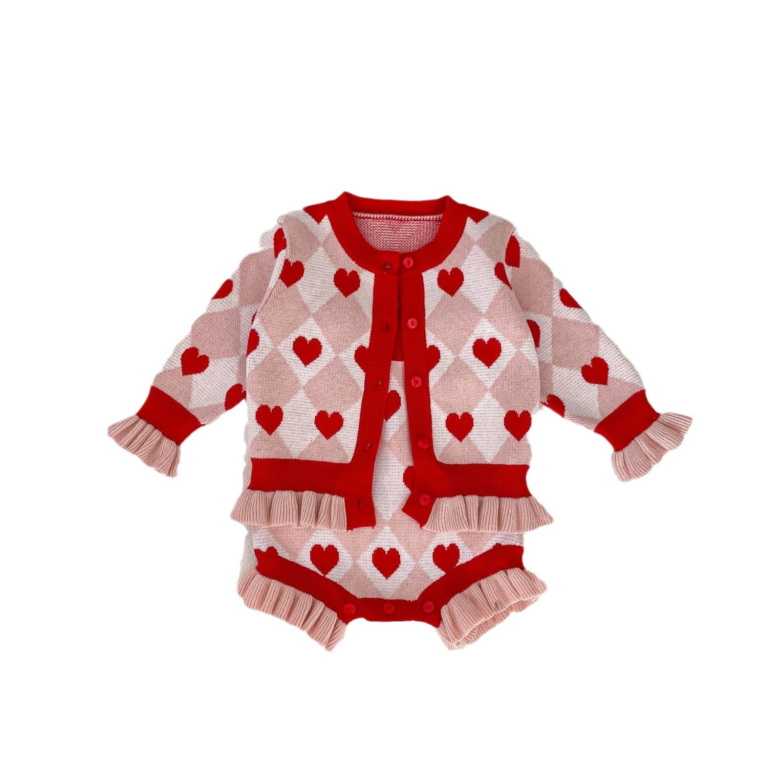 Autumn Baby Girl Heart-shape Knitted 2 Piece