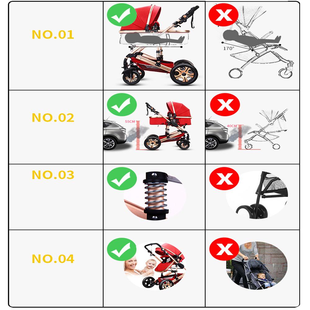 Foldable Luxury Baby Stroller 3 in 1