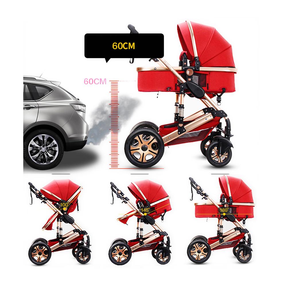Foldable Luxury Baby Stroller 3 in 1