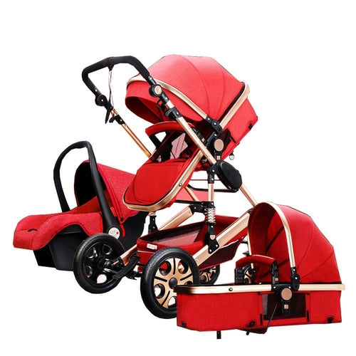 Foldable Luxury Baby Stroller 3 in 1