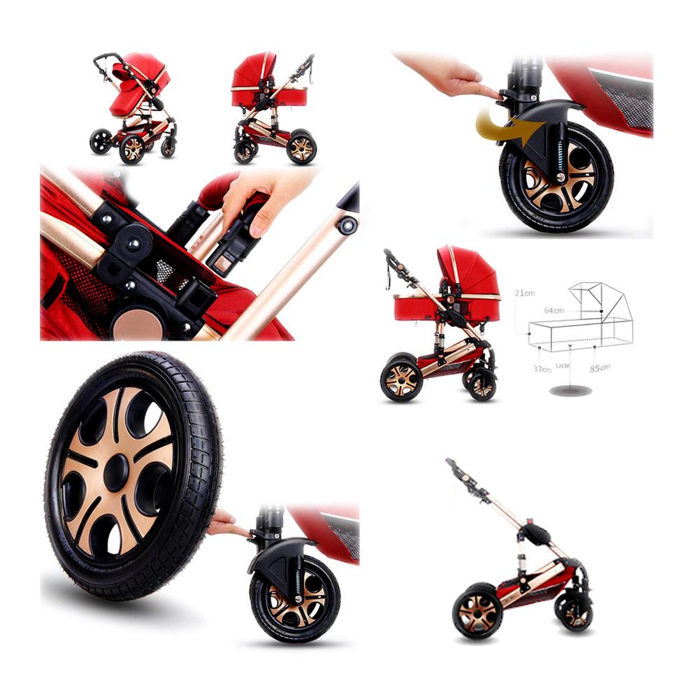 Foldable Luxury Baby Stroller 3 in 1